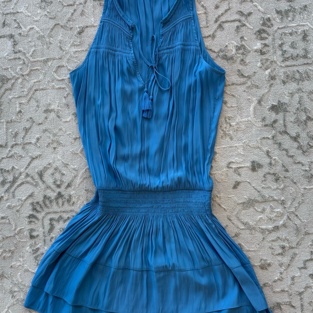 Ramy Brook Blue Pleated Top